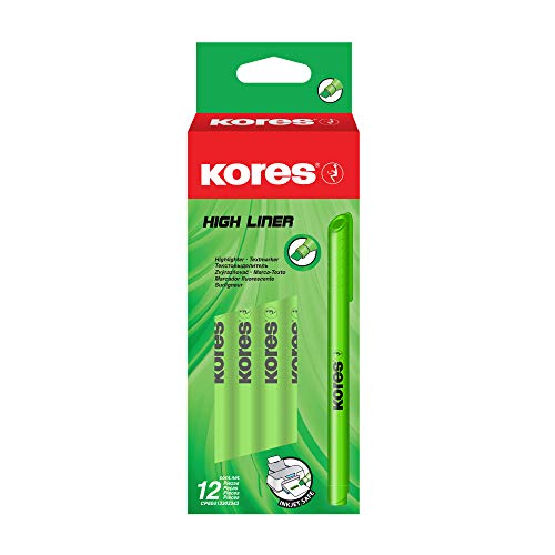 Kores Textmarker High Liner Fine Marker, Keilspitze, Grün, 12 Stück Kores Textmarker High Liner Fine Marker, Keilspitze, Grün, 12 Stück von Kores
