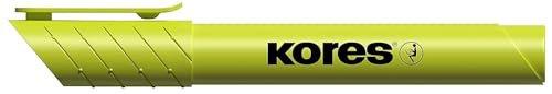 Kores Textmarker High Liner Fine Marker, mit Keilspitze, Gelb, 12 Stück von Kores