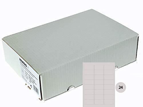 Kores Universal-Etiketten, 63.5 x 33.9 mm Großpackung, 500 Blatt, weiß von Kores