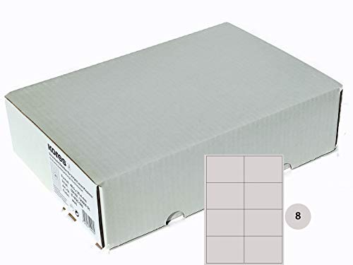 Kores - Universelle selbstklebende rechteckige Etiketten, 500 Blatt Format Weiß mit Etiketten 105 x 74 mm von Kores