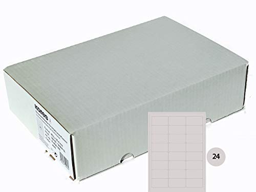 Kores - Universelle selbstklebende rechteckige Etiketten, 500 Blatt Format Weiß mit Etiketten 64,6 x 33,8 mm von Kores