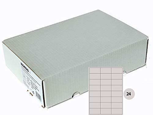 Kores - Universelle selbstklebende rechteckige Etiketten, 500 Blatt Format Weiß mit Etiketten 70 x 37 mm von Kores