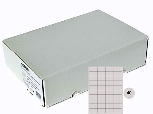 Kores - Universelle selbstklebende rechteckige Etiketten, 500 Blatt im Format Weiß mit Etiketten 52,5 x 29,7 mm Kores - Universelle selbstklebende rechteckige Etiketten, 500 Blatt im Format Weiß mit Etiketten 52,5 x 29,7 mm von Kores