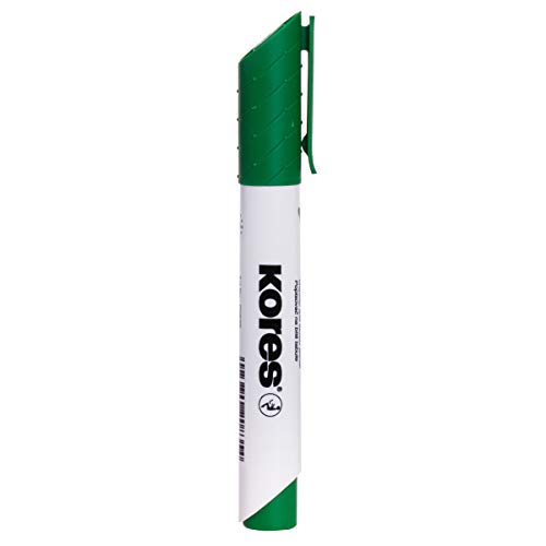 Kores - K-Marker XW2: Grüne Whiteboard Marker mit Keilspitze, trocken abwischbar und nahezu geruchslose Tinte, Schul- und Bürobedarf, 12 Stück Packung von Kores