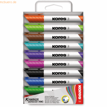 Kores Whiteboardmarker 3mm Rundspitze Set mit 10 Farben von Kores