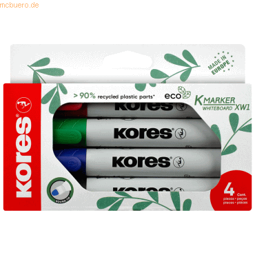 Kores Whiteboardmarker ECO XW1 M20724 sortiert 4 Stück von Kores
