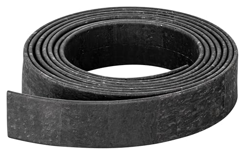 Korkschnur flach – 25mm breit Schwarz - DIY basteln – Schmuck-Herstellung – ideal zum Nähen mit Kork – vegane Alternative zu Leder – Kork Band – Deko Schnur schwarz - 1 Meter lang von Kork-Deko