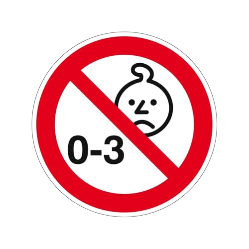 Warnaufkleber - Nicht geeignet für Kinder unter 3 Jahren - 100 Stück - Sicherheitsetiketten für Spielzeug, Produkte & Verpackungen - Selbstklebend & Langlebig von Kork-Deko