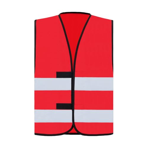 KORNTEX Warnweste mit Klettverschluss Dortmund - Sicherheitsweste Pannenweste – EN 17353 zertifiziert, 360° Reflexstreifen, S, rot, stark reflektierend für beste Sichtbarkeit, Unisex von Korntex