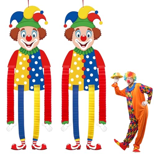 Karneval Deko – 2 Stück Clown Hängedeko, Fasching Deko für Fenster, Tür & Wand, Partybanner für Karneval, Geburtstag & Kinderparty Karneval Deko – 2 Stück Clown Hängedeko, Fasching Deko für Fenster, Tür & Wand, Partybanner für Karneval, Geburtstag & Kinderparty von Korsaot