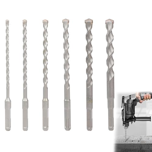 SDS Plus Bohrer Set für Beton, Betonbohrer 6tlg - Ø6-16 & 200mm lang, Stahlbeton Bohrer aus 40R Stahl für Beton Schlagbohrer SDS Plus Bohrer Set für Beton, Betonbohrer 6tlg - Ø6-16 & 200mm lang, Stahlbeton Bohrer aus 40R Stahl für Beton Schlagbohrer von Korsaot