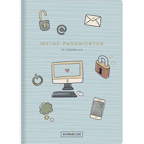 Korsch Verlag Meine Passwörter im Überblick A5-14,8 cm x 21 cm vegan - Notizheft - Passwort-Buch - SchreibLiebe von Korsch Verlag