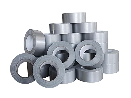 24 Rollen Reparaturklebeband (Gewebe- / Panzerklebeband), silber - 48 mm x 50 meter | Gewebeband Silber - Duct Tape - Panzerband Klebeband Grau von Kortpack