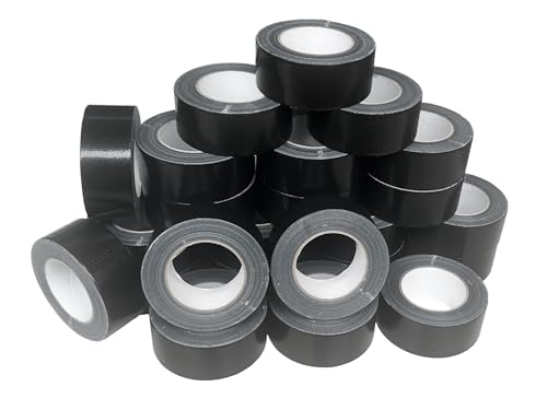 Kortpack | Duct Tape Schwarz | 50 mm x 50 m | 24 Rollen | Starkes und Vielseitiges Klebeband für Reparaturen, Bau und Industrie | Reperaturklebeband | Panzerklebeband von Kortpack