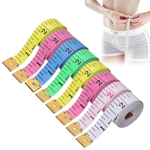 8 Stück Maßbänder Körper Schneidermaßband Measuring Tape Einziehbares Maßband zum Nähen Weiches Maßband Bandmaß Nähen Taille usw 150 cm(COLOR:Zufällige Farben) von Korysnew