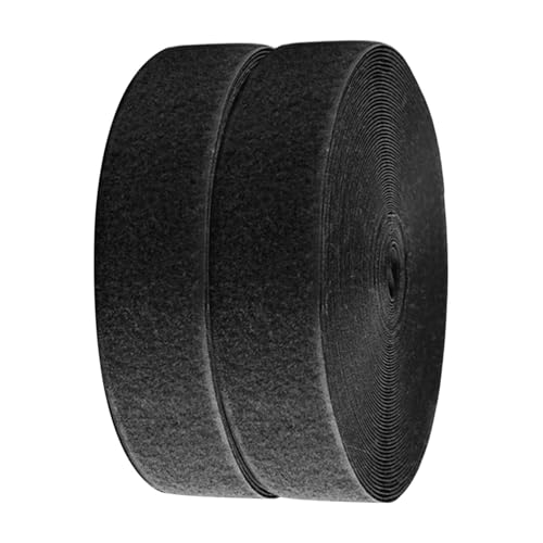 Klettband Selbstklebend Extra Stark Beidseitig Selbstklebendes Klebepad Flauschband und Hakenband Universal Klett-Band Doppelseitig Klebende mit Klettverschluss(5M x 50mm,COLOR:Schwarz) von Korysnew