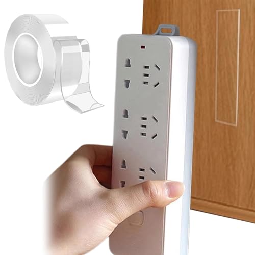 Korysnew Doppelseitiges Klebeband, Waschbares Spurloses Klebeband, Transparent Entfernbares Wiederverwendbares Klebestreifen, Strapazierfähig Extra Stark Nano Tape 1 Rolle*3 m von Korysnew
