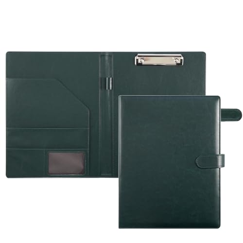 Schreibmappe Mappe A4, PU-Leder Konferenzmappe mit Dokumentenfächern, Klemmbrett A4 Ordner Klemmbrettmappe, Ordner Klemmbrettmappe, Portfolio Padfolio von Korysnew