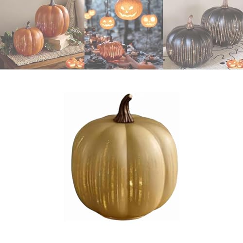Set mit 2 Beleuchteten Sternennacht, ,Funkelnder Sternennacht-Glaskürbis Nachtlicht mit Timer-Beleuchtung, Herbst- und Erntedankdekorationen für den Tisch zu Hause oder im Landhausstil (Off-White S) von Kosinso