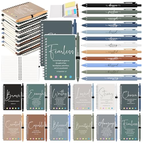 Kosiz 48 Sets christliche Geschenke für Damen und Herren, inspirierende Bibelvers-Notizbücher, Gebetstagebücher und Ermutigung, Kugelschreiber, Spiral-Tagebücher für Sonntagsschule, Kirche (Boho-Farbe Kosiz 48 Sets christliche Geschenke für Damen und Herren, inspirierende Bibelvers-Notizbücher, Gebetstagebücher und Ermutigung, Kugelschreiber, Spiral-Tagebücher für Sonntagsschule, Kirche (Boho-Farbe von Kosiz