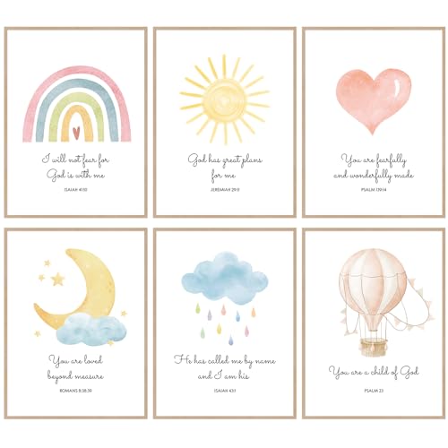 Kosiz Boho-Kinderzimmer-Wanddekoration, 30,5 x 40,6 cm, Bibelvers, Wanddekoration, Herz, Regenbogen, Sonne, Mond, Wolke, Heißluftballon, Kinderzimmer, Wanddekoration für Babyzimmer, Wanddekoration, Kosiz Boho-Kinderzimmer-Wanddekoration, 30,5 x 40,6 cm, Bibelvers, Wanddekoration, Herz, Regenbogen, Sonne, Mond, Wolke, Heißluftballon, Kinderzimmer, Wanddekoration für Babyzimmer, Wanddekoration, von Kosiz