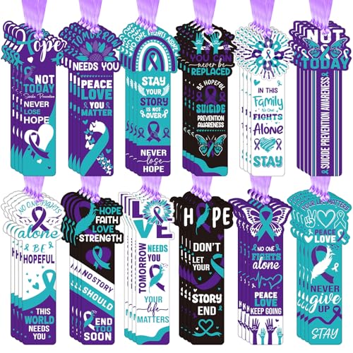 Kosiz Lesezeichen mit Aufschrift "World Suicide Prevention Day", Geschenkband, Blaugrün, Lesezeichen, Hoffnung, Regenbogen, Schmetterling, inspirierende Geschenke, Lesezeichen für Damen und Herren Kosiz Lesezeichen mit Aufschrift "World Suicide Prevention Day", Geschenkband, Blaugrün, Lesezeichen, Hoffnung, Regenbogen, Schmetterling, inspirierende Geschenke, Lesezeichen für Damen und Herren von Kosiz