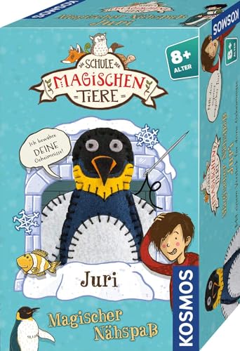 KOSMOS 698935 Die Schule der magischen Tiere - Magischer Nähspaß: Juri, Nähset für Anfänger und Kinder ab 8 Jahren, enthält Filzstoff, Nadel, Stickgarn und Füllmaterial, Bastelset für Kinder von Kosmos