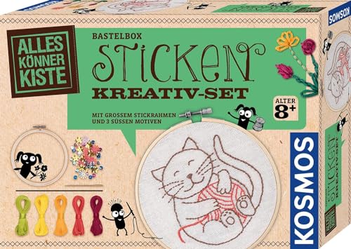Kosmos 604691 AllesKönnerKiste Sticken Kreativ-Set, Sticken für Kinder ab 8 Jahren und Anfänger, schöne Stickbilder für Kinder, Geschenk für Mädchen und Jungen, kreatives Bastelset Kosmos 604691 AllesKönnerKiste Sticken Kreativ-Set, Sticken für Kinder ab 8 Jahren und Anfänger, schöne Stickbilder für Kinder, Geschenk für Mädchen und Jungen, kreatives Bastelset von Kosmos