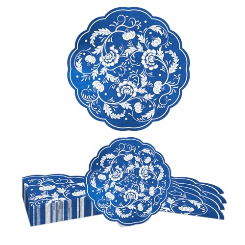 Kotkiddy 20 Stück Blumenmuster Servietten, Blau Weiß Einweg Papier Servietten, Wellen Blumenmuster Servietten für Geburtstag Babyparty Brautparty Hochzeit Kotkiddy 20 Stück Blumenmuster Servietten, Blau Weiß Einweg Papier Servietten, Wellen Blumenmuster Servietten für Geburtstag Babyparty Brautparty Hochzeit von Kotkiddy