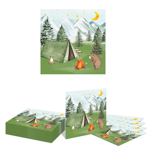 Kotkiddy 20 Stück Campingen Papier Servietten, Campingen Geburtstagsdecorationen mit Zelt Lagerfeuer Bär Abenteuer Wald Junggesellinnenabschied Wandern Kotkiddy 20 Stück Campingen Papier Servietten, Campingen Geburtstagsdecorationen mit Zelt Lagerfeuer Bär Abenteuer Wald Junggesellinnenabschied Wandern von Kotkiddy