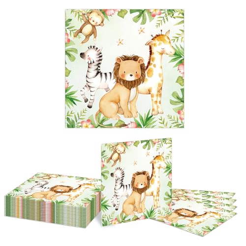 Kotkiddy 20 Stück Dschungel Safari Tier Servietten Wald Baby Dusche Servietten Einmalige Tier Servietten für Picknick Abendessen Wald Baby Dusche Dekorationen Party Artikel Kotkiddy 20 Stück Dschungel Safari Tier Servietten Wald Baby Dusche Servietten Einmalige Tier Servietten für Picknick Abendessen Wald Baby Dusche Dekorationen Party Artikel von Kotkiddy