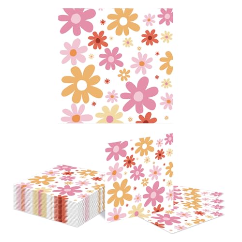 Kotkiddy 20 Stück Kornblume Papier Servietten Boho Party Servietten Baby Dusche Blumen Servietten Hochzeit Dessert Servietten Dekorative Restaurant Servietten von Kotkiddy