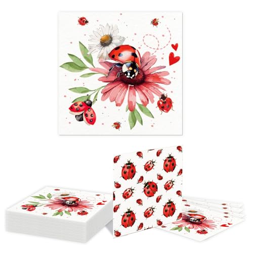 Kotkiddy 20 Stück Marienkäfer Papier Servietten Wasserfarbe Marienkäfer Abendessen Tischwaren Einweg Papier Servietten Set Schwarz Rot Kleiner Marienkäfer Kotkiddy 20 Stück Marienkäfer Papier Servietten Wasserfarbe Marienkäfer Abendessen Tischwaren Einweg Papier Servietten Set Schwarz Rot Kleiner Marienkäfer von Kotkiddy