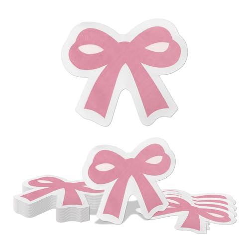 Kotkiddy 20 Stück Rosa Schleife Servietten, geeignet für Schleife Party Artikel, Rosa Mädchen Party, Junggesellinnen Party Dekorationen, Brautverlobung, Baby Shower Kotkiddy 20 Stück Rosa Schleife Servietten, geeignet für Schleife Party Artikel, Rosa Mädchen Party, Junggesellinnen Party Dekorationen, Brautverlobung, Baby Shower von Kotkiddy