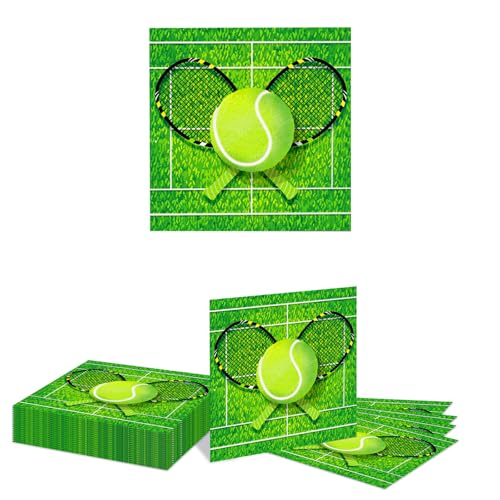 Kotkiddy 20 Stück Tennis Servietten Schöne Quadratische gefaltete Papier Servietten mit Echten Tennis Grafiken, Passt zur Tennis Party Kollektion Kotkiddy 20 Stück Tennis Servietten Schöne Quadratische gefaltete Papier Servietten mit Echten Tennis Grafiken, Passt zur Tennis Party Kollektion von Kotkiddy
