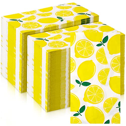 Kotkiddy 20 Stück Zitronen Gast Servietten Einweg Papier Gelbe Zitrusfrucht Zitronen Dekor Servietten Sommer Frühlings Party Hochzeits Baby Dusche Dekor von Kotkiddy