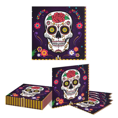 Kotkiddy 24 Stück Blumen Totenkopf Servietten, Mexikanisches Abendessen Einweg Handtuch Papier Servietten für Badezimmer Feiertag Fiesta Party Tischbedarf Kotkiddy 24 Stück Blumen Totenkopf Servietten, Mexikanisches Abendessen Einweg Handtuch Papier Servietten für Badezimmer Feiertag Fiesta Party Tischbedarf von Kotkiddy