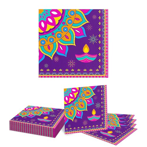 Kotkiddy 24 Stück Diwali Themen 2 Schichten Papier Servietten mit Traditionellen Rangoli für Indische Themenpartys, Veranstaltungen und Restaurantdekoration Kotkiddy 24 Stück Diwali Themen 2 Schichten Papier Servietten mit Traditionellen Rangoli für Indische Themenpartys, Veranstaltungen und Restaurantdekoration von Kotkiddy