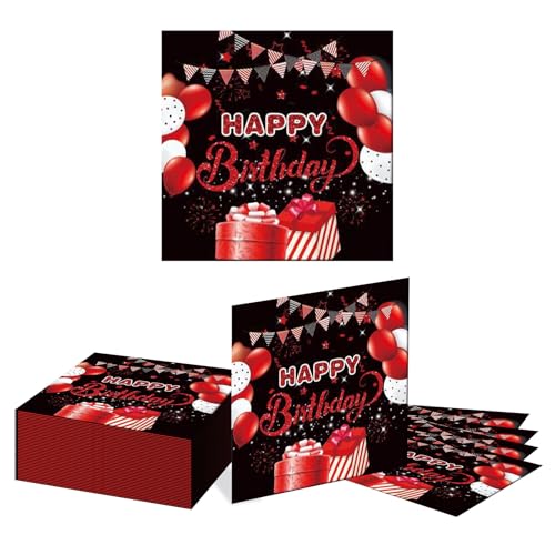 Kotkiddy 40 Rote und Schwarze Geburtstags Party Servietten, Dickes & Saugfähiges Papier, Rote Geburtstags Party Konfetti Sprinkles Happy Birthday Dekorationen Kotkiddy 40 Rote und Schwarze Geburtstags Party Servietten, Dickes & Saugfähiges Papier, Rote Geburtstags Party Konfetti Sprinkles Happy Birthday Dekorationen von Kotkiddy