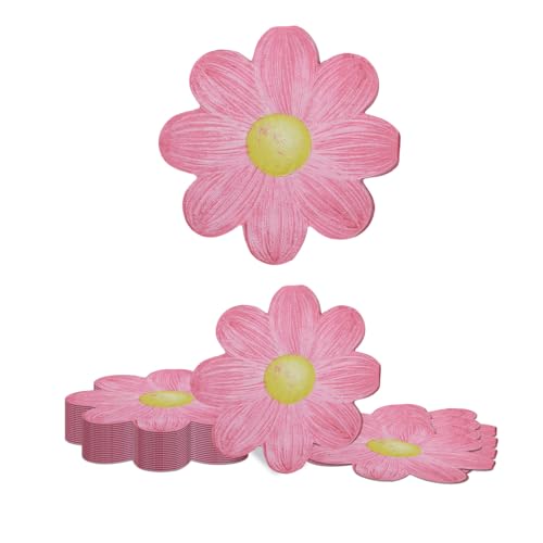 Kotkiddy Pack mit 20 Servietten Kornblume Servietten Blumen Farbenfrohe Servietten Sommer Party Servietten Blumenförmige Servietten Kornblume Dekorative Servietten (Rosa) von Kotkiddy