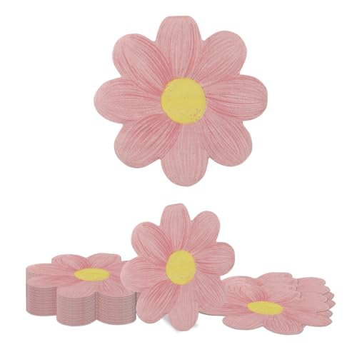 Kotkiddy Pack mit 20 Servietten Kornblume Servietten Blumen Farbenfrohe Servietten Sommer Party Servietten Blumenförmige Servietten Kornblume Dekorative Servietten (Rosa Rot) von Kotkiddy