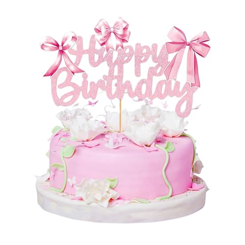 Kotkiddy Schleife Kuchen Toppers, Schleife Kuchen Verzierung, Kokett Geburtstagsverzierung, Rosa Schleife Kuchen Toppers, Kokett Kuchen Toppers für Mädchen, Frauen, Prinzessinnen Kotkiddy Schleife Kuchen Toppers, Schleife Kuchen Verzierung, Kokett Geburtstagsverzierung, Rosa Schleife Kuchen Toppers, Kokett Kuchen Toppers für Mädchen, Frauen, Prinzessinnen von Kotkiddy