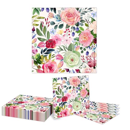 Kotkiddy Wasserfarben Blumen Papier Servietten, 20 Stück Rosenblumen Servietten für Mittagessen, Blumen Party Zubehör Geburtstagsdeko, Blumen Party Abendessen Papier 33 * 33cm Kotkiddy Wasserfarben Blumen Papier Servietten, 20 Stück Rosenblumen Servietten für Mittagessen, Blumen Party Zubehör Geburtstagsdeko, Blumen Party Abendessen Papier 33 * 33cm von Kotkiddy