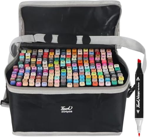 Kottwca 204 Farben Dual Tip Brush Marker Set, Alkohol Marker Stifte zum Malen, Färben, Skizzieren, Hervorheben, Unterstreichen und Zeichnen, Paint Pen mit Aufbewahrungstasche Kottwca 204 Farben Dual Tip Brush Marker Set, Alkohol Marker Stifte zum Malen, Färben, Skizzieren, Hervorheben, Unterstreichen und Zeichnen, Paint Pen mit Aufbewahrungstasche von Kottwca