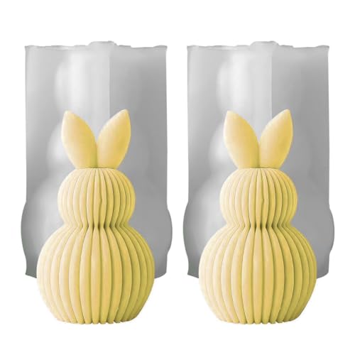 1/2 Stücke 2 Stile Silikonform Ostern, GießFormen Silikon, Silikonformen GießFormen Ostern, Kerzenformen Zum GießEn, Silikonforms Osterhase, Silikonform Osterei (A-Kaninchen*2) von Kouamor
