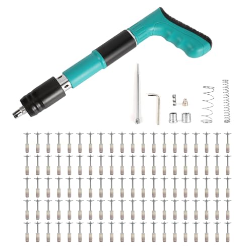 Nagelpistole Nail Gun mit 110 Stück Rund Nagel, Manuelle Mini Nagelpistole aus Stahl, Stahlnagelpistole Betonnagelpistole für Deckenwandanker, Drahtschlitzgerät,Hauswand von Kouamor