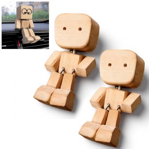 Shaking Wooden Man Figurine, Handgemachte Holzfigur mit Wippenden Beinen, Lustige Bobblehead Puppe, Schreibtisch Spielzeug, Auto Armaturenbrett Dekoration, Geschenkidee für Zuhause & Büro (Braun*2) Shaking Wooden Man Figurine, Handgemachte Holzfigur mit Wippenden Beinen, Lustige Bobblehead Puppe, Schreibtisch Spielzeug, Auto Armaturenbrett Dekoration, Geschenkidee für Zuhause & Büro (Braun*2) von Kouipoie