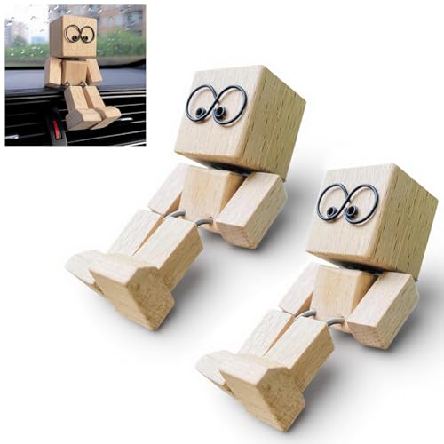 Shaking Wooden Man Figurine, Handgemachte Holzfigur mit Wippenden Beinen, Lustige Bobblehead Puppe, Schreibtisch Spielzeug, Auto Armaturenbrett Dekoration, Geschenkidee für Zuhause & Büro (Weiß*2) Shaking Wooden Man Figurine, Handgemachte Holzfigur mit Wippenden Beinen, Lustige Bobblehead Puppe, Schreibtisch Spielzeug, Auto Armaturenbrett Dekoration, Geschenkidee für Zuhause & Büro (Weiß*2) von Kouipoie