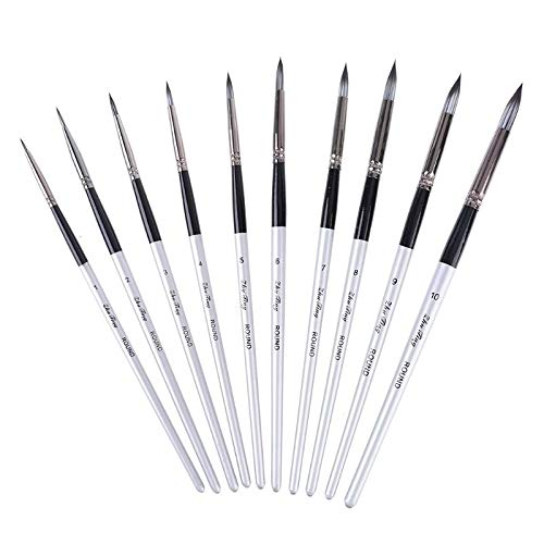 Koungyun 10-teiliges Pinsel-Set, Nylon, für Künstler, runde Spitzen Koungyun 10-teiliges Pinsel-Set, Nylon, für Künstler, runde Spitzen von Koungyun
