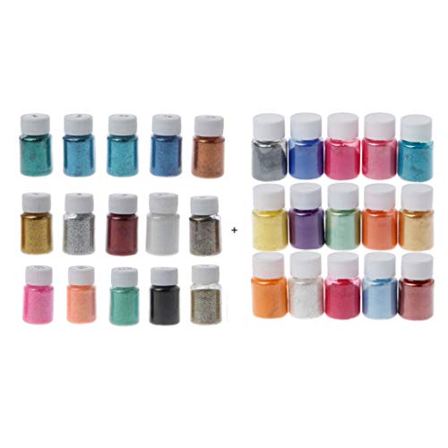 Koungyun 30 Stück/Set DIY handgemachte Perlglanz-Pulver Glitzer feiner Glitzer Epoxy Glitzer Silikon Epoxy Form Zubehör von Koungyun